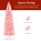 Best Choice Products Pink Pre-Lit Artificial Snow Flocked Pencil Christmas Tree Holiday Decoration